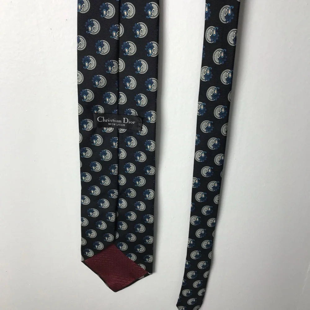 Christian Dior Monsieur Silk Tie Paisley Print